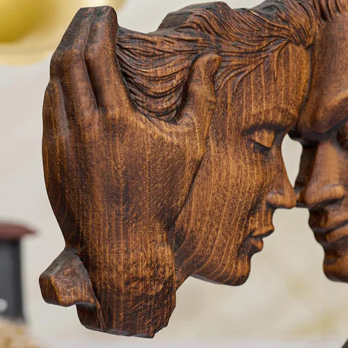 Miniatura 7 de BGCOPPER Estatua de madera para pareja, esculturas abstractas de pareja para decoración del hogar, regalo de mujer para aniversario, boda