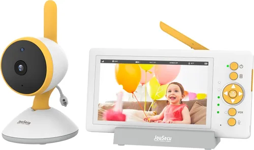 Monitor de bebé sin WiFi, monitor de bebé de 5 pulgadas 720P HD con cámara y audio con batería de 30 horas de duración, monitor de cámara para bebé,