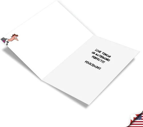 Miniatura 2 de NobleWorks Divertida tarjeta de felicitación de boda española con sobre de 5 x 7 pulgadas (1 tarjeta), felicitaciones, gracias cambiar todo