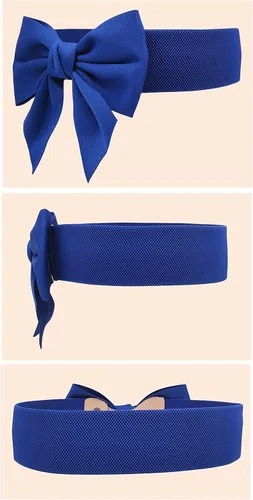 Miniatura 5 de TeeYee Lindo cinturón elástico ancho para mujer, cinturón de lazo elástico para fiesta de Navidad, vestidos casuales a juego para mujer