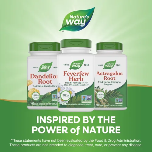 Miniatura 7 de Nature's Way Hierba matricaria, apoyo tradicional para la relajación de los vasos sanguíneos*, 380 mg por porción, proyecto verificado sin OMG, 100
