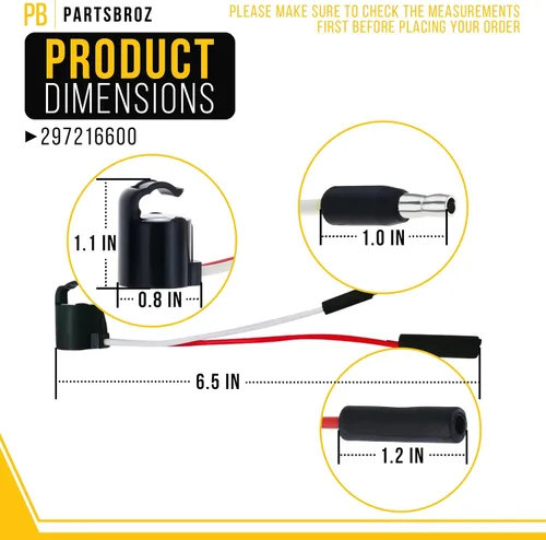 Miniatura 2 de PartsBroz - Termostato de descongelación para congelador 297216600 actualizado [puntas de bricolaje incluidas] por PartsBroz – Pieza compatible