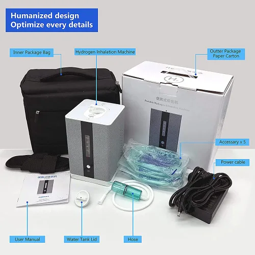 Miniatura 8 de Máquina de Inhalación de Agua de Hidrógeno AquaGreen, Inhalador de H2 de Alta Pureza del 99.99% con 5 Cánulas Nasales, Generador de Agua Rica