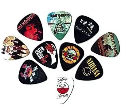 Miniatura 4 de Púas para guitarra de bandas míticas (10 púas medianas en un paquete) (Para amantes de la música) (Grosor medio (0.71 mm))