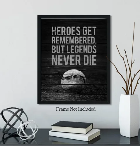 Miniatura 6 de Regalos de béisbol para niños, decoraciones de habitación de niños para dormitorio, cita de béisbol motivacional e inspiradora para adolescentes