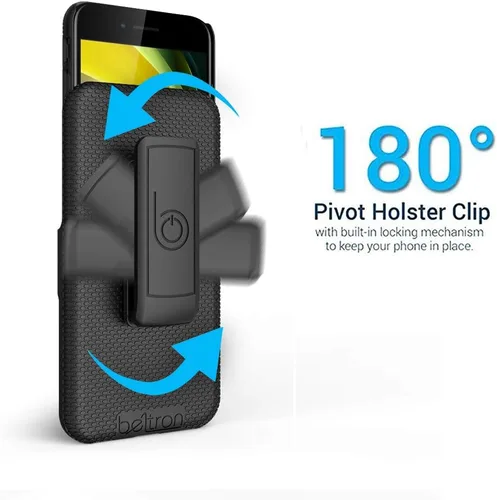 Miniatura 6 de BELTRON Funda para iPhone 7/8/SE 2020/SE 2022, funda de agarre de goma súper delgada y funda de clip giratorio para cinturón combinado con soporte
