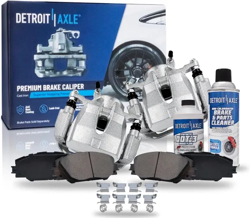Miniatura 24 de Detroit Axle - Kit de freno delantero para Dodge Ram 1500 Durango Dakota Chrysler Aspen Dakota Driver Side Disco Freno Pinza de freno de cerámica