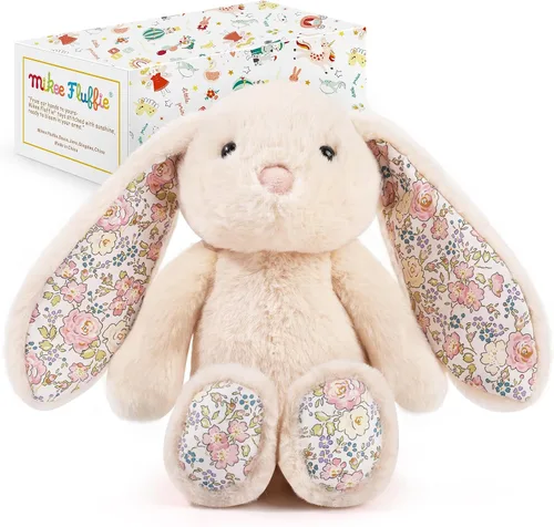 Miniatura 7 de Peluche de conejo de 15.7 pulgadas para niñas, animal de peluche suave de conejo de Pascua, juguete de conejo de peluche de princesa, juguete