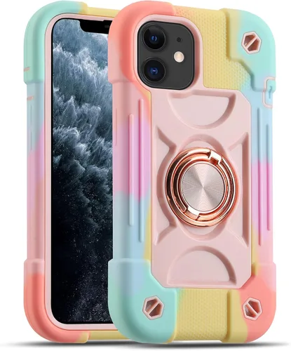 Miniatura 70 de MARKILL Funda compatible con iPhone Air de 6.5 pulgadas 2025 con soporte de anillo giratorio de 360 grados, protección contra caídas de grado