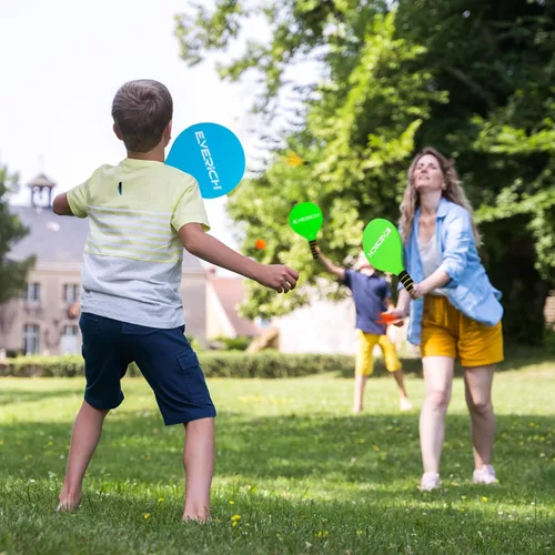 Miniatura 6 de Set de pelota con paletas – Juego de raquetas para interiores y exteriores para niños, adolescentes y adultos, elementos esenciales