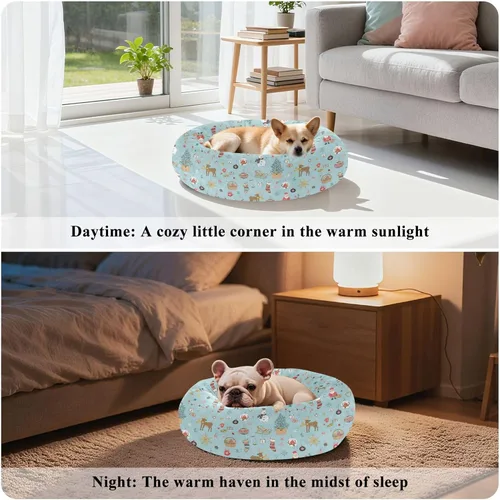 Miniatura 4 de Wudan Pet Cat Beds Relieve Stress Fluffy Puppy Beds for Small Size Pets Supplies M Christmas Decor