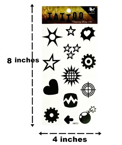 Miniatura 2 de Sun Star - Tatuaje temporal para mujeres y hombres, etiqueta engomada falsa para mujeres, hombres, pierna de brazo, pecho, hombro, impermeable