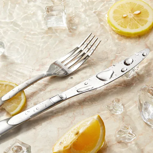 Miniatura 7 de Juego de cubiertos KINGSTONE, juego de 65 piezas para 12, juego de cubiertos de acero inoxidable 18/10 con borde perlado, utensilios para cocina