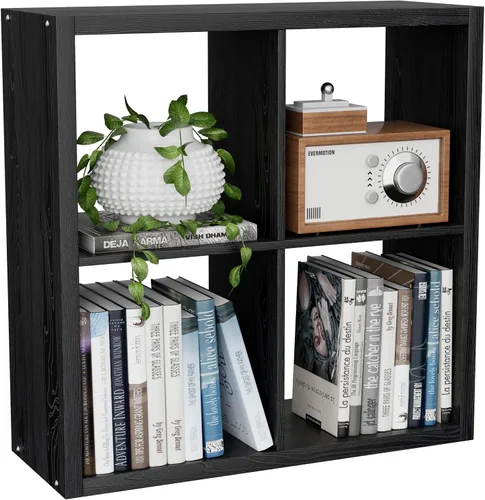 Miniatura 44 de VDNEND Organizador de Almacenamiento en Cubos Estantería, Estante Cúbico Decorativo de 11 pulgadas con Respaldo Abierto y Borde Engrosado, Marrón