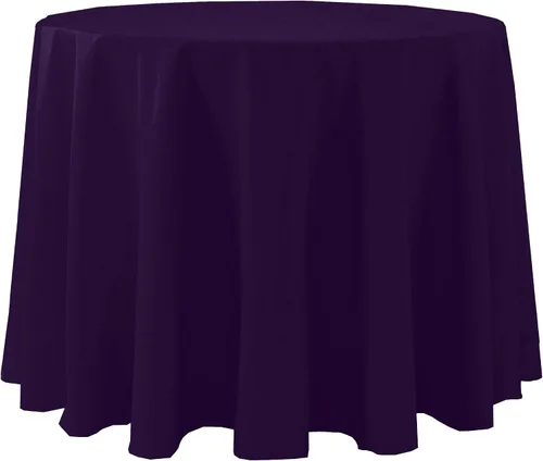 Miniatura 37 de Ultimate Textile Cotton-Feel - Mantel redondo de 90 pulgadas para comedor, color berenjena, color morado