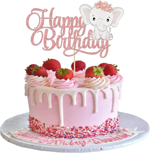 Miniatura 13 de Gyufise 1 pieza de decoración de pastel de bebé con purpurina dorada para baby shower, elefante para pasteles, decoración para recién nacidos
