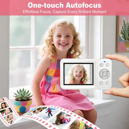 Miniatura 5 de Cámara digital, 4K 64MP, zoom 18X, cámara digital de apuntar y disparar con tarjeta TF de 64 GB y 2 baterías, cámara pequeña recargable portátil
