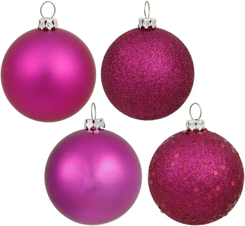 Miniatura 24 de Vickerman Adorno de bola de Navidad inastillable con acabado de lentejuelas con tapa perforada, 6 por bolsa, 4 pulgadas, color negro