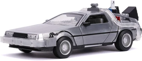 Jada Regreso al futuro Parte II 1:24 Time Machine Coche fundido a presión Característica de iluminación, juguetes para niños y adultos