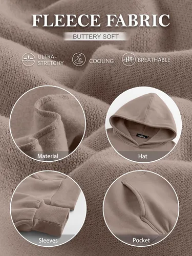 Miniatura 6 de Trendy Queen Sudaderas con capucha de gran tamaño para mujer, sudaderas de forro polar, suéteres de manga larga, ropa de otoño con bolsillo