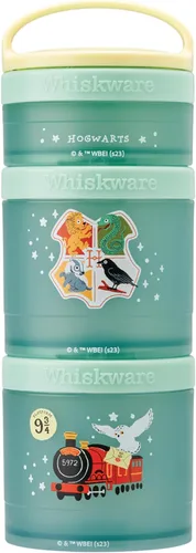 Whiskware - Harry Potter - Recipientes apilables para aperitivos para bebés, niños y niños pequeños, 3 vasos apilables para la escuela o el viaje,
