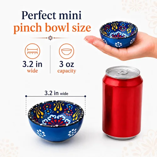 Miniatura 3 de BCS Juego de 6 cuencos de cerámica pequeños para inmersión, tabla de preparación de cocina y charcutería, plato de salsa de soja, platos decorativos