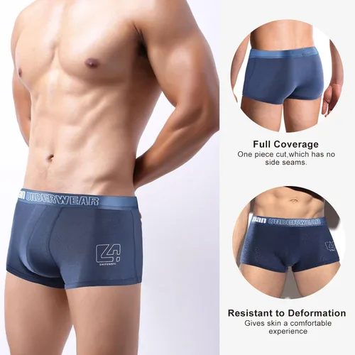 Miniatura 3 de HUOPAOSHUO Ropa interior para hombre transpirable ropa interior de algodón suave paquete múltiple