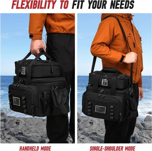 Miniatura 6 de Bolsa de aparejos de pesca, bolsa de almacenamiento de carretes de pesca desmontable, organizador de equipo de pesca, equipo de pesca duradero