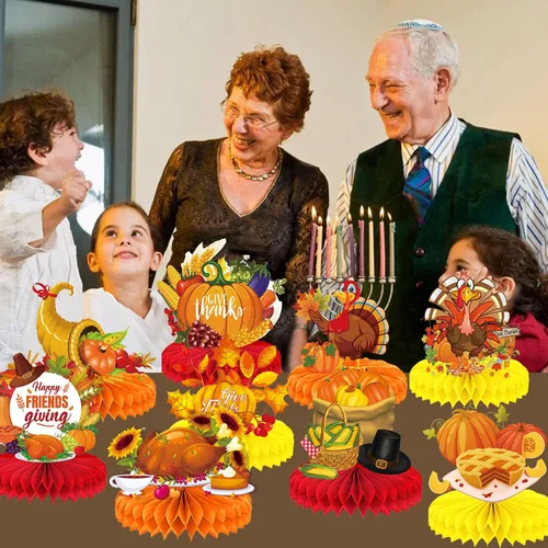 Miniatura 21 de 9 piezas de decoración de centro de mesa de otoño, decoración de mesa para fiesta de otoño, centro de mesa de Acción de Gracias, centro de mesa
