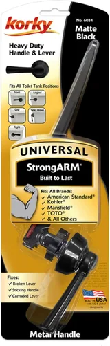 Miniatura 4 de Korky Strongarm Manija y Palanca de Inodoro de Metal - Universal para Adaptarse a Inodoros de Montaje Frontal, Angular, Lateral, Izquierdo y Derecho