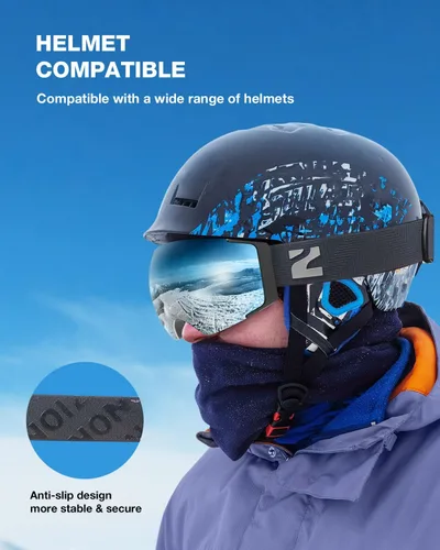 Miniatura 4 de ZIONOR X4 Ski Goggles Magnetic Lens - Snowboard Goggles for Men Women Adult - Snow Goggles Anti-fog UV Protection