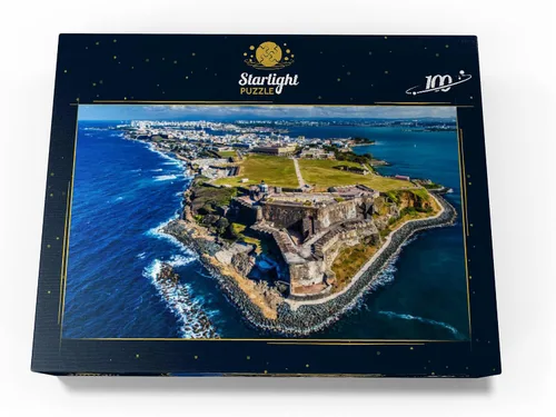 Miniatura 4 de MyPuzzle - Vista aérea del Castillo San Felipe del Morro en el Viejo San Juan, Puerto Rico, rompecabezas prémium de 100 piezas para adultos