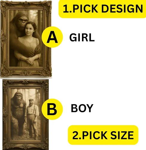 Miniatura 2 de Divertido regalo de arte de pared de pie grande para marido, esposa o familia, póster personalizado de Bigfoot, regalo divertido personalizado