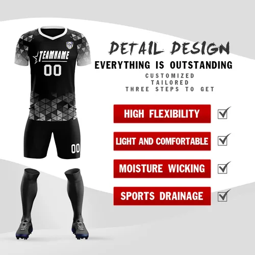 Miniatura 3 de Camiseta de fútbol personalizada, uniforme, unisex, juvenil, equipo deportivo con pantalones cortos, número de nombre impreso