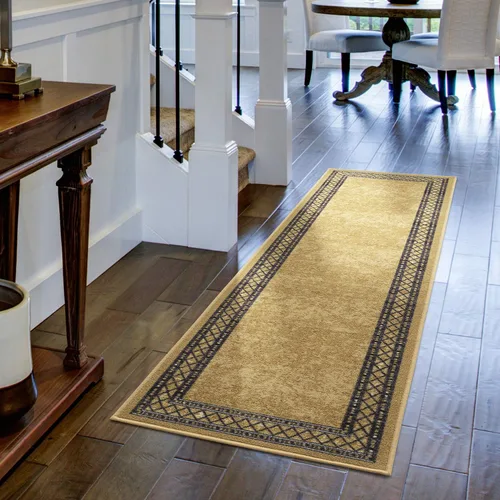 Miniatura 24 de Antep Rugs - Alfombras modernas con bordes, antideslizantes (antideslizante), de perfil bajo con respaldo de goma, para cocina, juego de 2 piezas