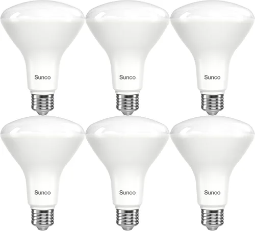 Sunco - Paquete de 6 bombillas LED BR30, alto rendimiento de 1200 lúmenes, focos para interiores, 11W equivalente a 65W, 3000K cálidas, base E26,