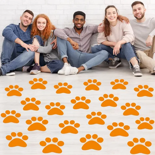 Miniatura 7 de ReliThick 30 Piezas Calcomanías de Suelo con Huellas de Patas 7.5" Huellas de Patas Grandes Adhesivo de Pared Autoadhesivo Calcomanía de Suelo