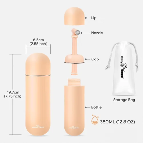 Miniatura 9 de Easy@Home Bidé de viaje portátil: botella Peri para cuidado posparto, kit de rociador de mano con botella de capacidad de 12.8 fl oz (12.8 onzas)