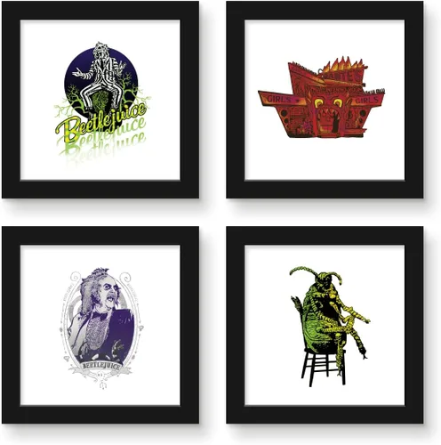 Trends International Gallery Pops Beetlejuice - Juice Is Loose - Paquete de arte de pared (paquete de 4), póster de pared, 12.00 x 12.00 pulgadas,