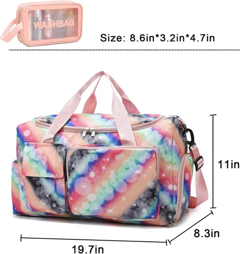 Miniatura 285 de Pequeña bolsa de gimnasio para mujer, bolsa de viaje con compartimento para zapatos