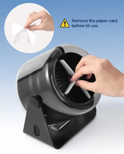 Miniatura 7 de EasyAcc Ventilador de escritorio turbo pequeño de 6000 mAh, máximo 24 horas de tiempo de trabajo, potente flujo de aire de 16 pies, ventilador
