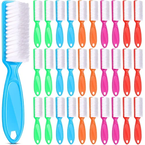 Miniatura 10 de Patelai 30 cepillos de uñas para limpieza de uñas, cepillo de limpieza de pedicura para dedos de manos y uñas (negro)