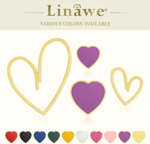 Miniatura 6 de Linawe 4 Pcs Heart Stud Mismatched Earrings Set for Women Girls, Hypoallergenic Stainless Steel GoldSilverRose Gold Cartilage Tragus Piercing