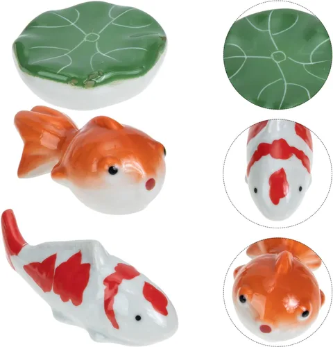 Miniatura 8 de Sewroro 3 piezas de bola de cerámica flotador de pecera, peces de acuario artificiales, decoración de acuario, adorno flotante de animales marinos
