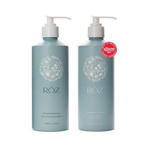 RŌZ Set de champú y acondicionador de base dúo, champú y acondicionador hidratante sin sulfato para mujeres y hombres, todo tipo de cabello, vegano,