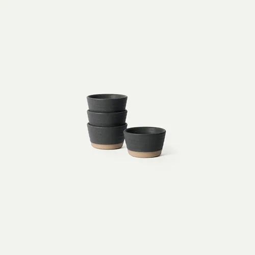 Miniatura 24 de Mora Juego de 4 Mini Ramekins, Platos de Cerámica para Hornear de 8 onzas - Aptos para Microondas, Horno y Lavavajillas - Pimienta Negra peppercorn