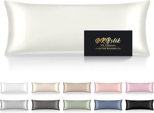 Miniatura 60 de Funda de almohada de seda para cabello y piel, fundas de almohada de seda de morera tamaño estándar, anti-acné, refrescante para dormir, seda Rosa