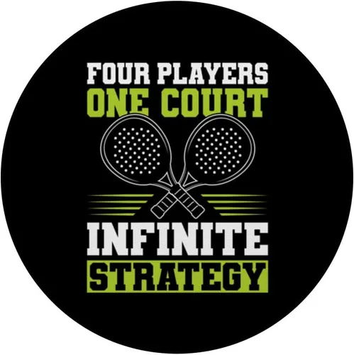 Miniatura 3 de Cuatro jugadores de una cancha de palas de pádel PopSockets adhesivo PopGrip