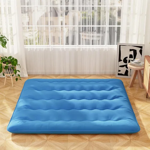 Miniatura 20 de Giantex Colchón japonés de suelo, colchón futón de 4 pulgadas con funda lavable y bolsa de almacenamiento, colchón plegable enrollable para tatami