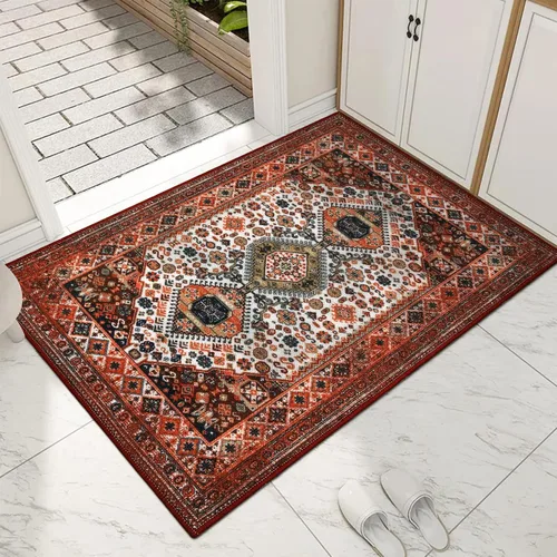Miniatura 55 de Collive Tapete lavable para puerta de interior, antideslizante, alfombra de entrada retro de 20 x 32 pulgadas, tapete de entrada de absorción Multi